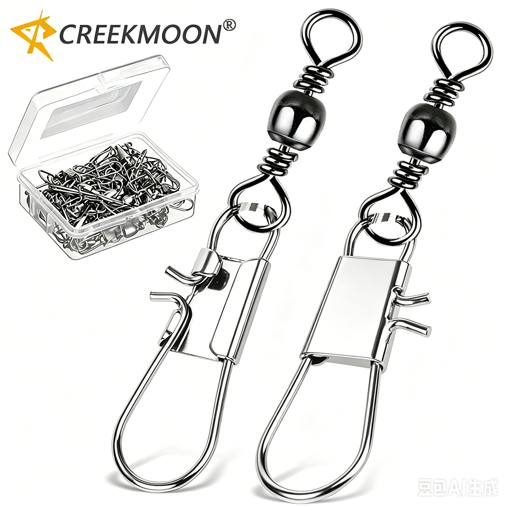 50Pc/box Stainless Steel Swive - Fishing Line Box avaliação e preço