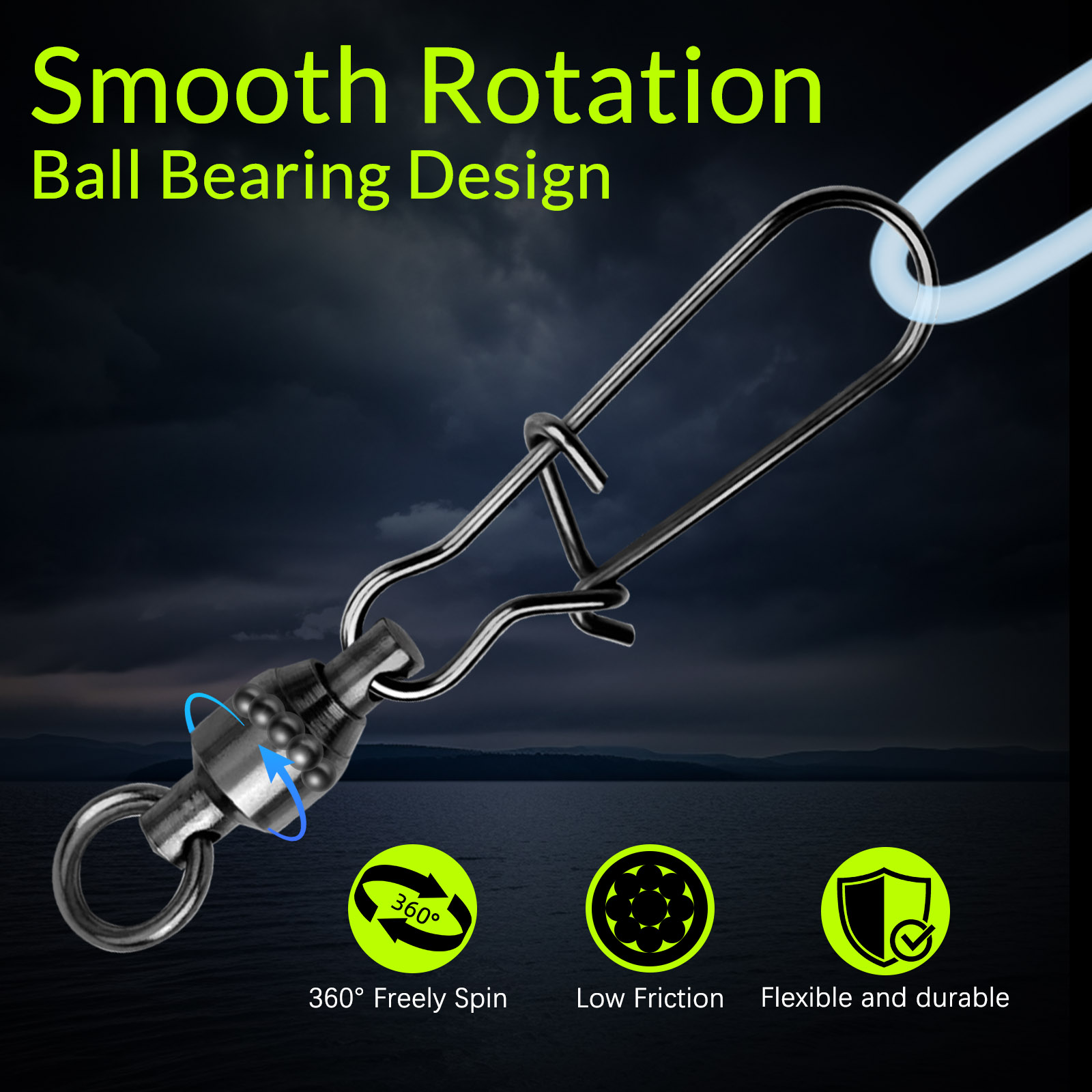 9KM 10PCS Ball Bearing Swivel  - Freshwater Line avaliação e preço
