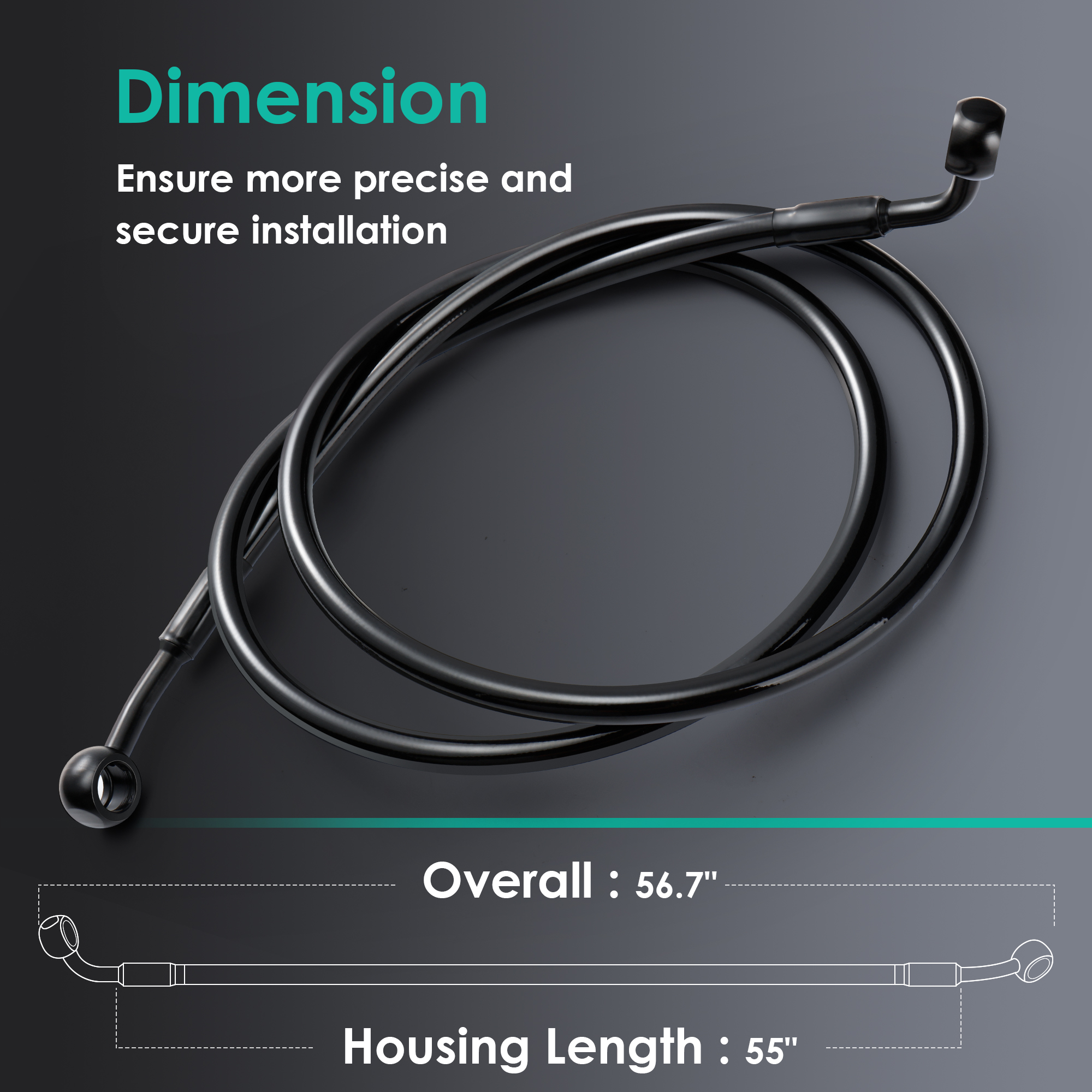 140/145/150CM Front Brake Line - Braided Line avaliação e preço