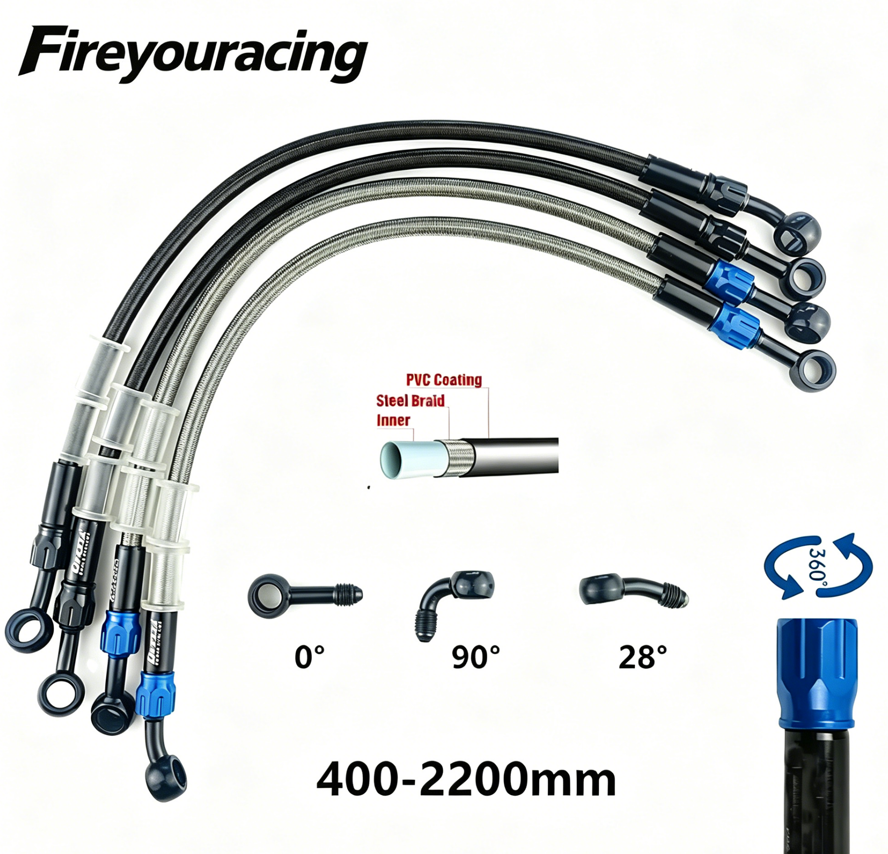 Motorcycle Brake Hose AN3 Brai - Braided Line avaliação e preço