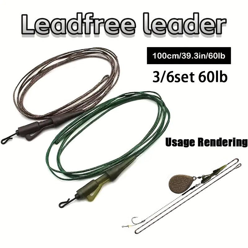 3/6pc CarpCarp Fishing Line Re - Leader Line avaliação e preço